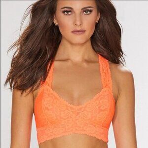 NWT Free People Orange Galloon Lace Bralette